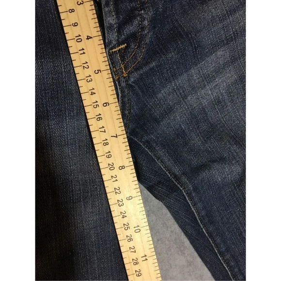 Womens 7 For All Mankind Jeans Size 26 Waist Boycut Button Fly Cropped Raw Hem - Picture 4 of 6
